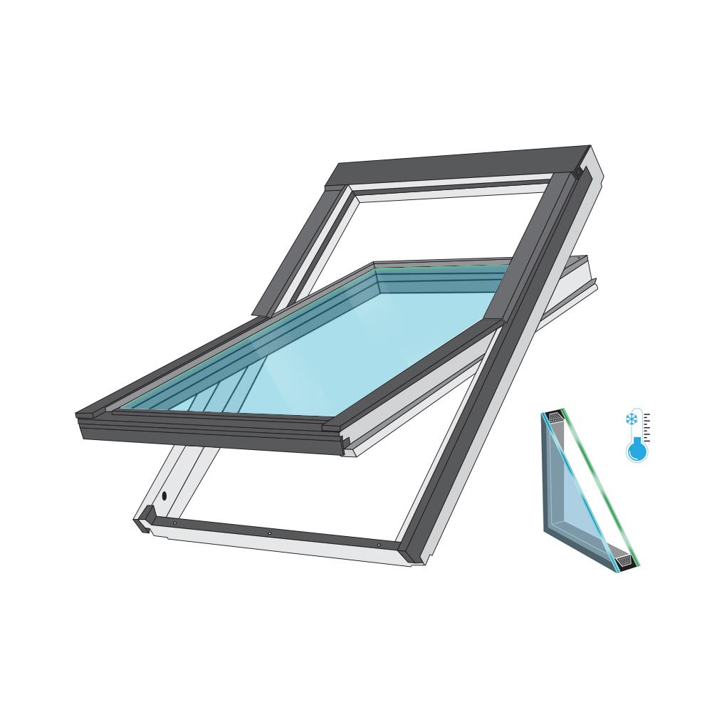 Velux_Varmdampende glas_Blå Varmedæmpende glas - Billede 1